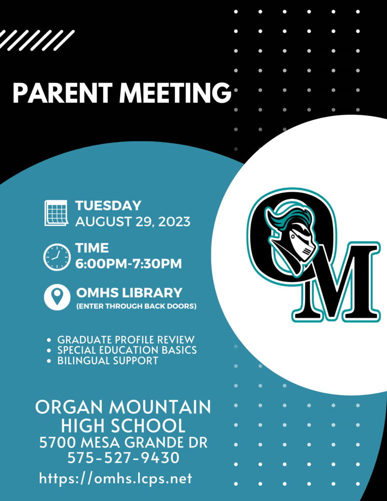 School Wide Parent Meeting Aug. 29th