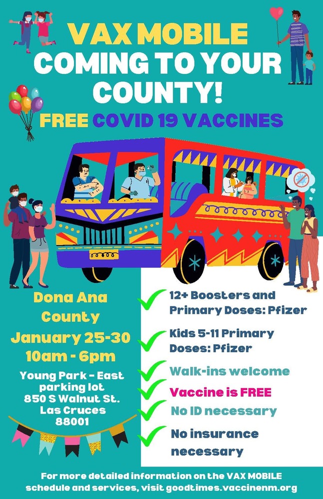 Vax-Mobile Events Dona Ana County - Week of January 24th 2022