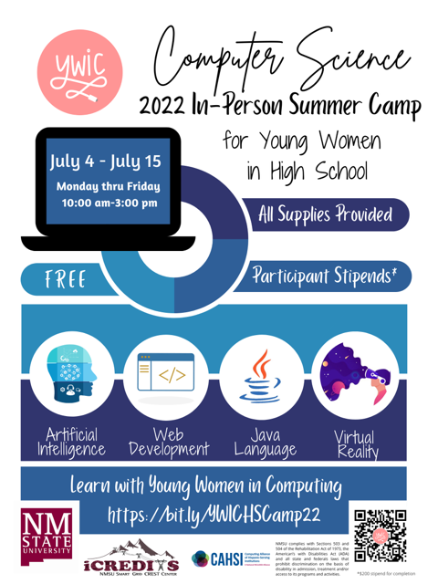 In-person High School Summer Camp Application July 4-July 15, 2022