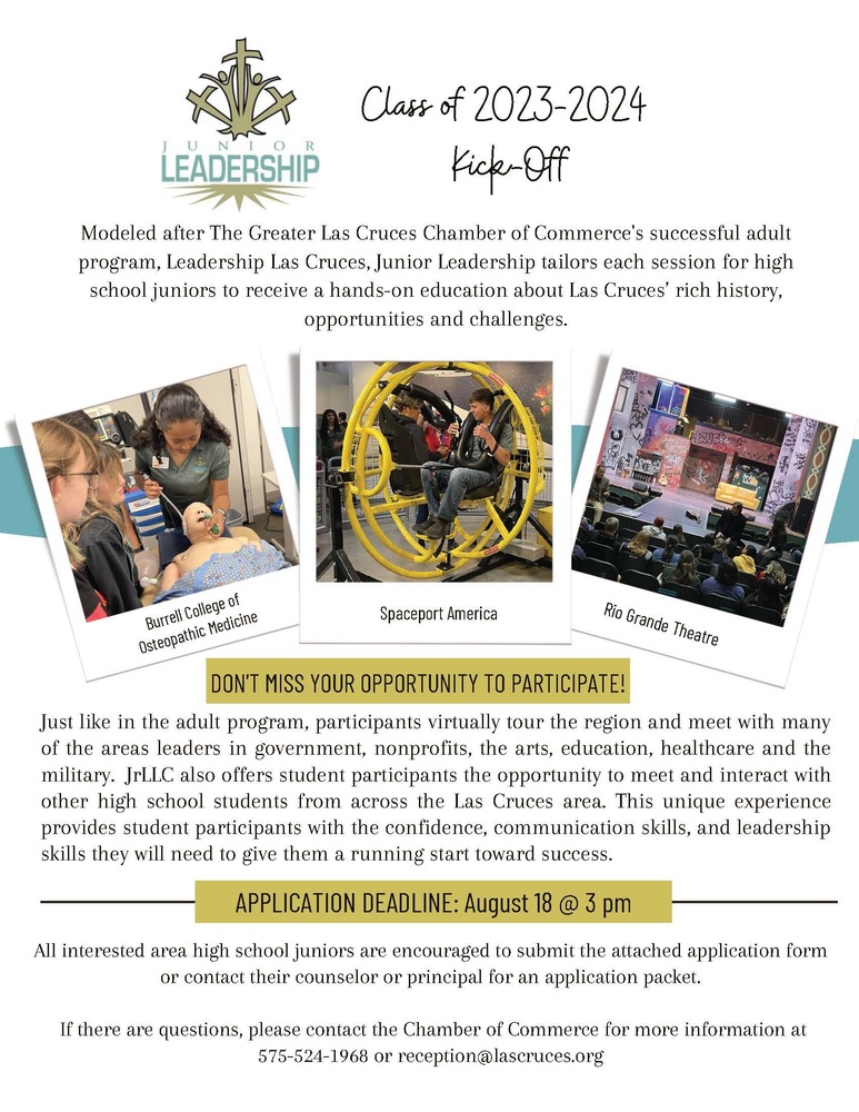 Join Junior Leadership Las Cruces — Class of 2023-2024 Kick-Off