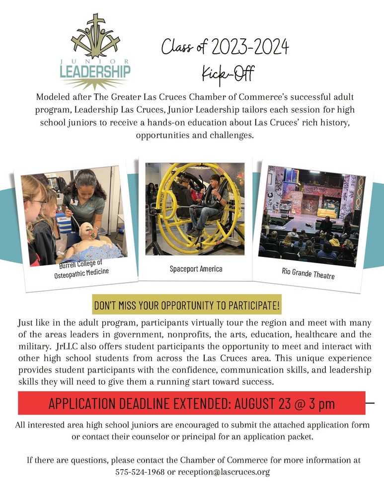 Join the  2023-2024 Class for Junior Leadership of Las Cruces (Application deadline extended)
