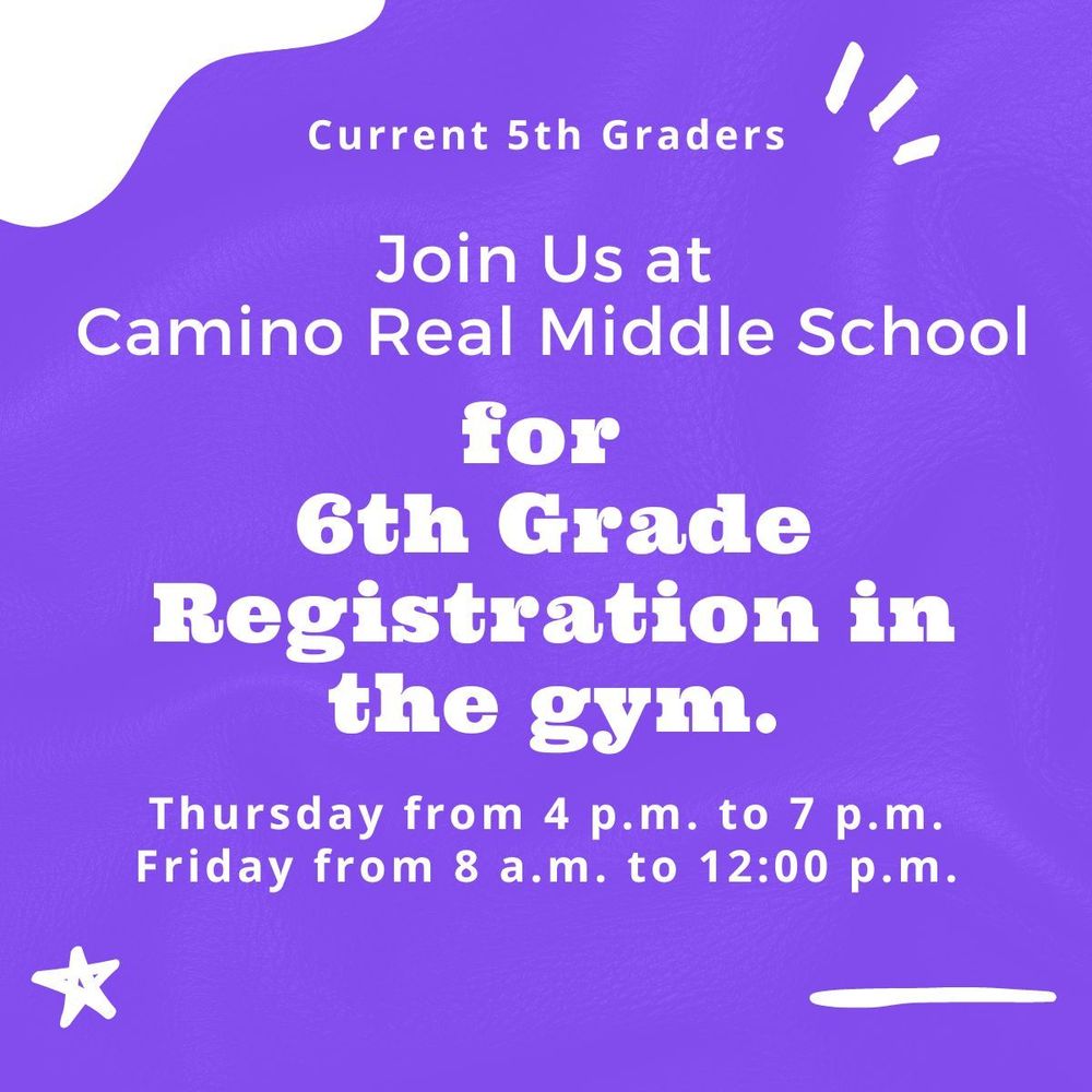 6th Grade Registration
