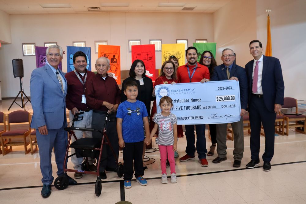 Surprise! Las Cruces Fourth Grade Teacher Honored as one of America's Best — Christopher Nunez stunned as he receives $25,000 Milken Educator Award