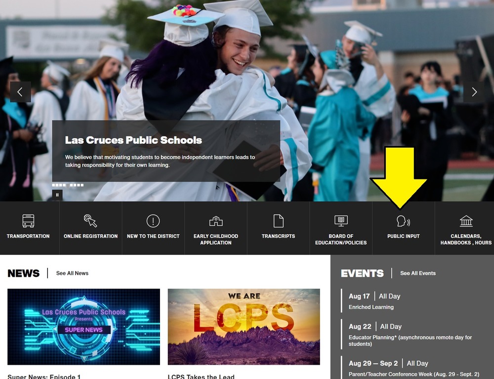 District Launches New Public Input Portal — Platform for general school concerns, compliments or feedback