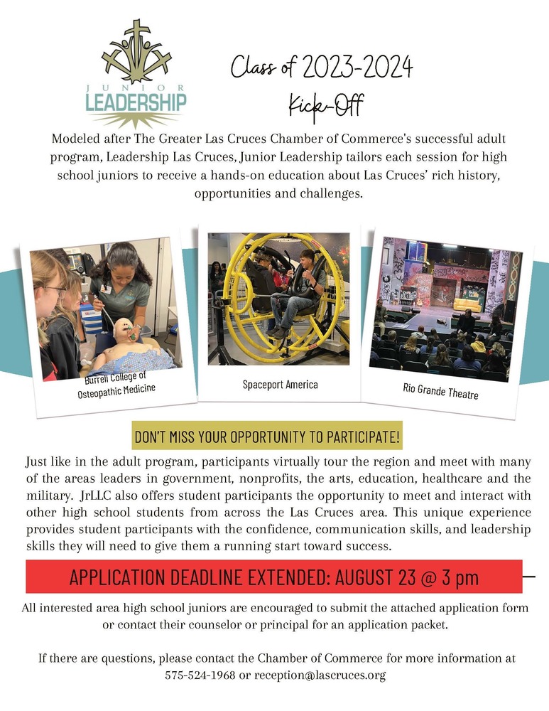 Join the 2023-2024 Class for Junior Leadership of Las Cruces (Application deadline extended)