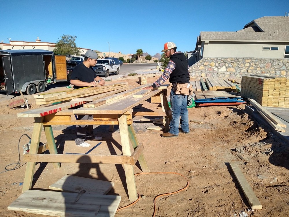 OMHS Building Trades on site