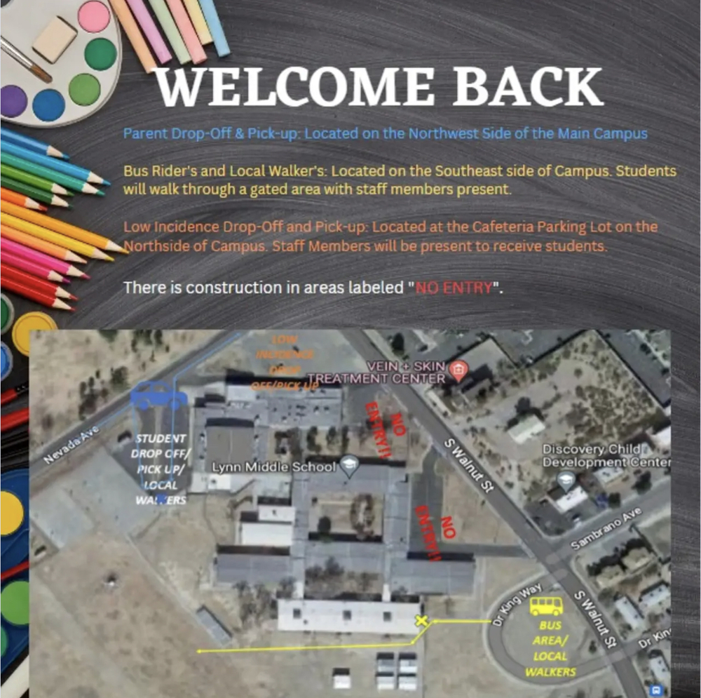 School Construction Prompts Detours — Hillrise Elementary, Desert Hills Elementary and Lynn Middle School affected