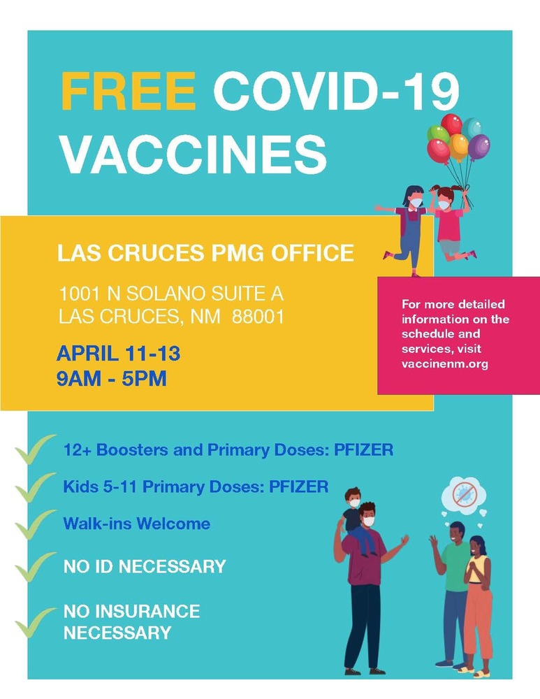 PMG to offer free COVID-19 vaccines April 11-13