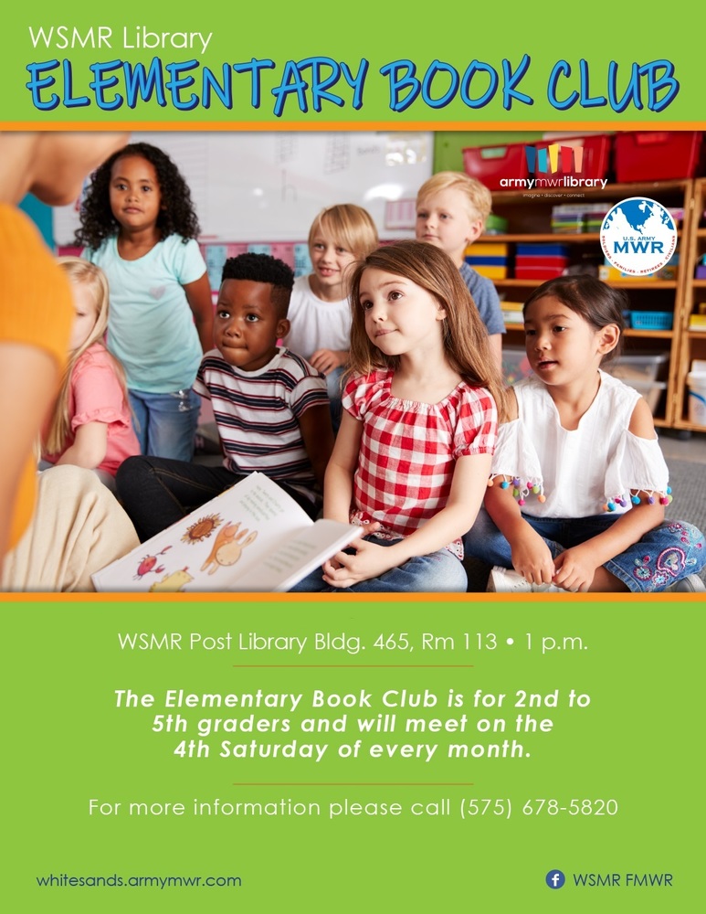 WSMR Library Elementary Book Club Poster