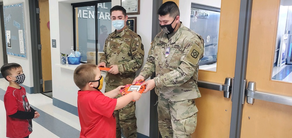 A Sweet Surprise: Central Students Present Valentines Gifts to National Guard Soldiers  