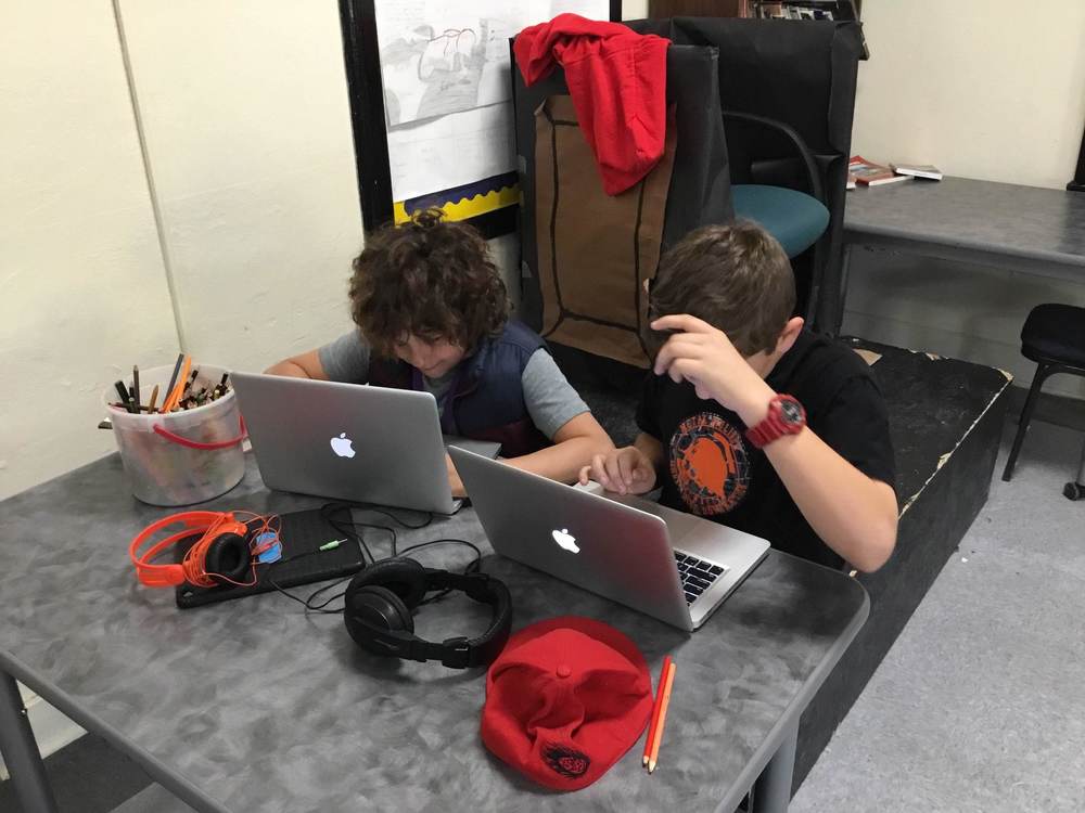 Students sitting at computers
