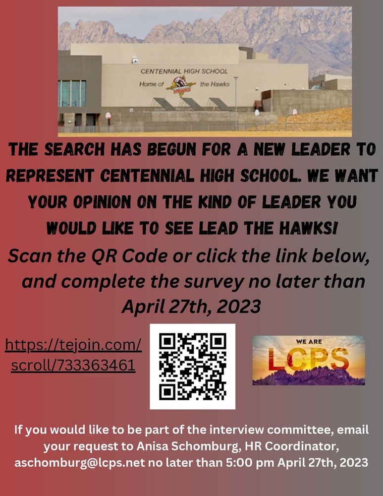 ​The search has begun for a new leader to represent Centennial High School 