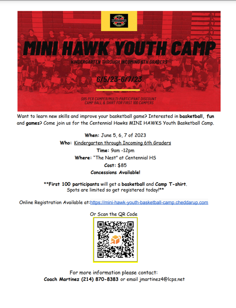 Mini Hawk Youth Camp Conlee Elementary School