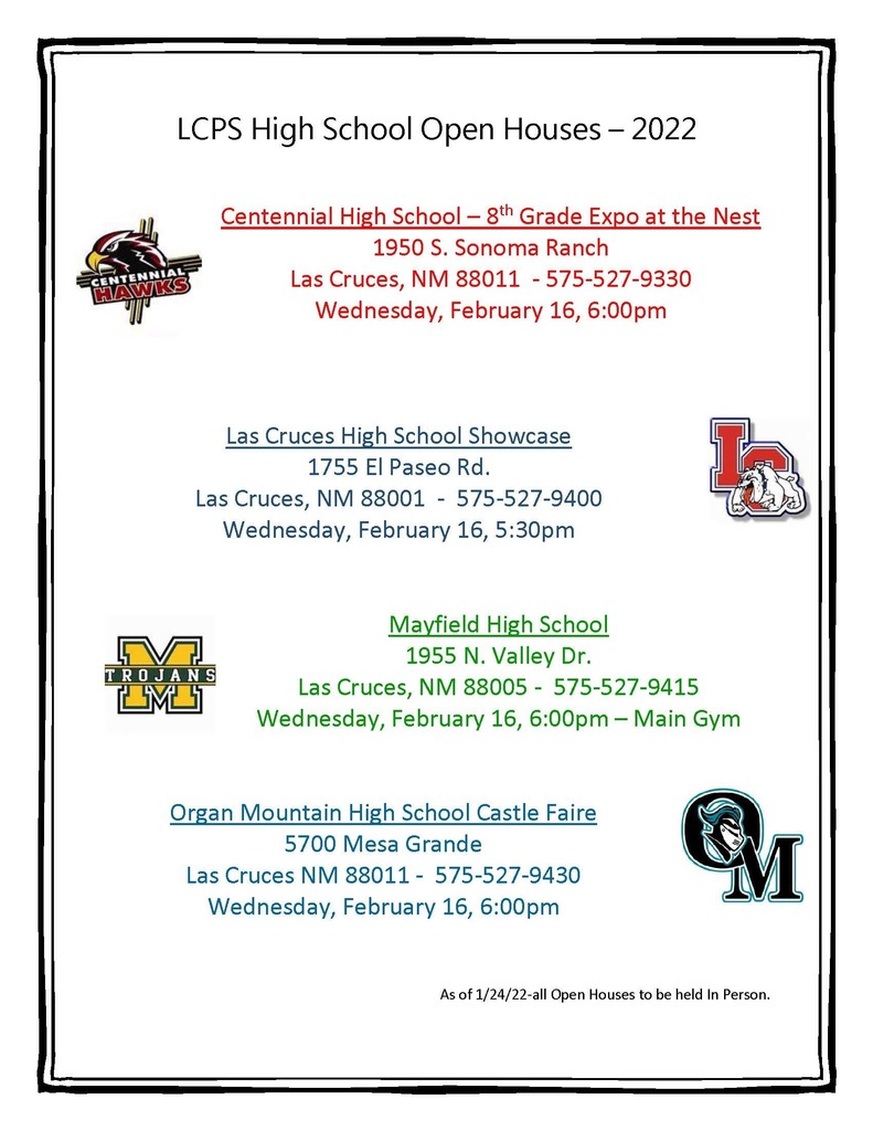 LCPS High School Open Houses - 2022