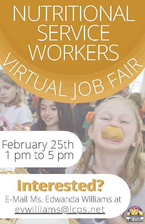 Virtual Job Fair for Nutritional Service Workers 
