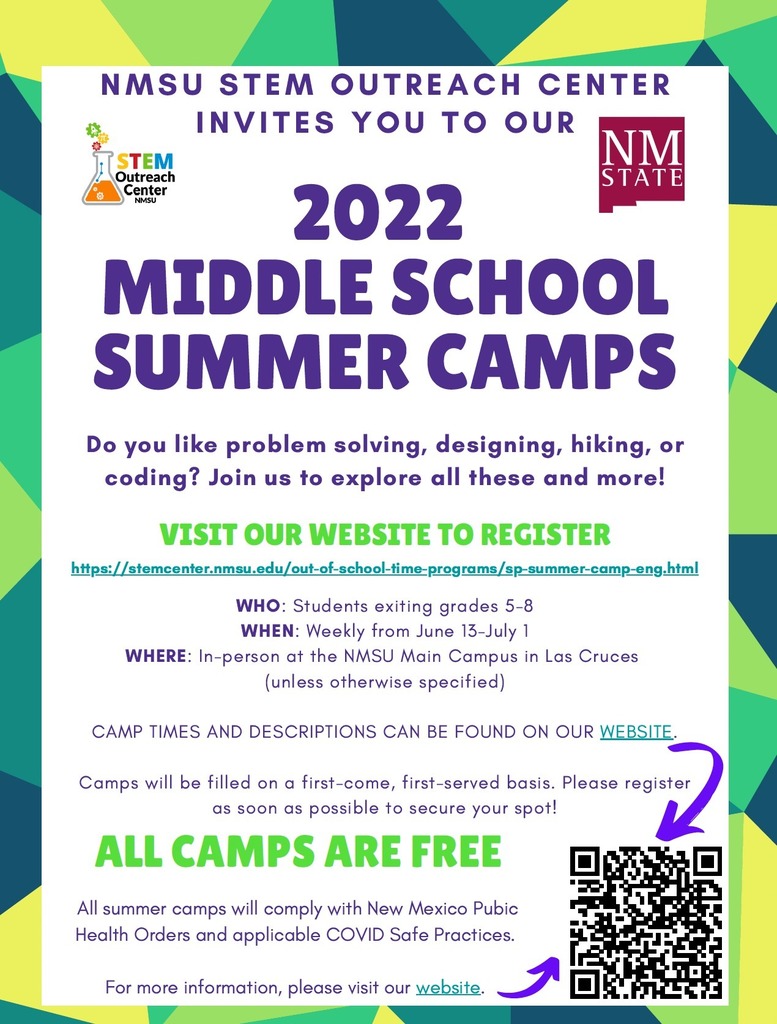 2022 Middle School Summer Camps