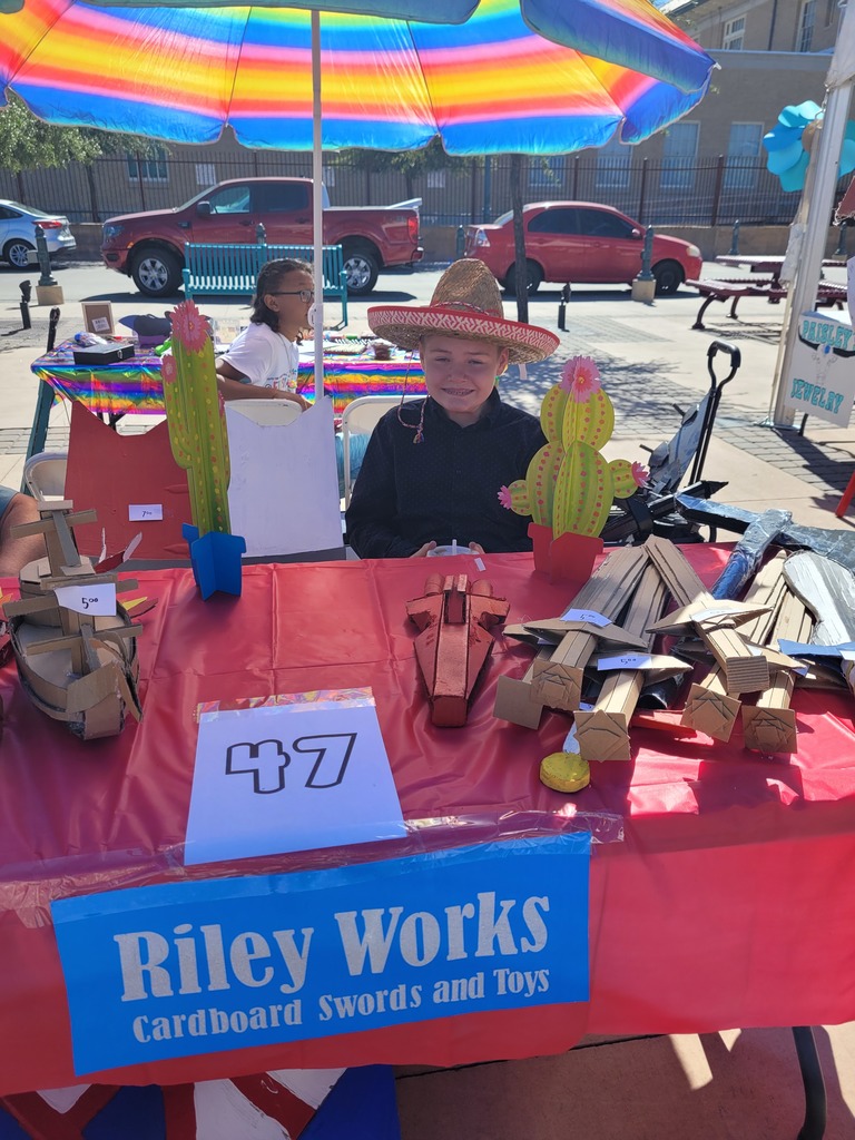 Kids selling hand made products