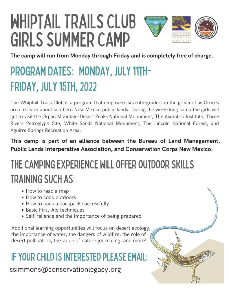 Whiptail Trails Club Summer Camp for Girls
