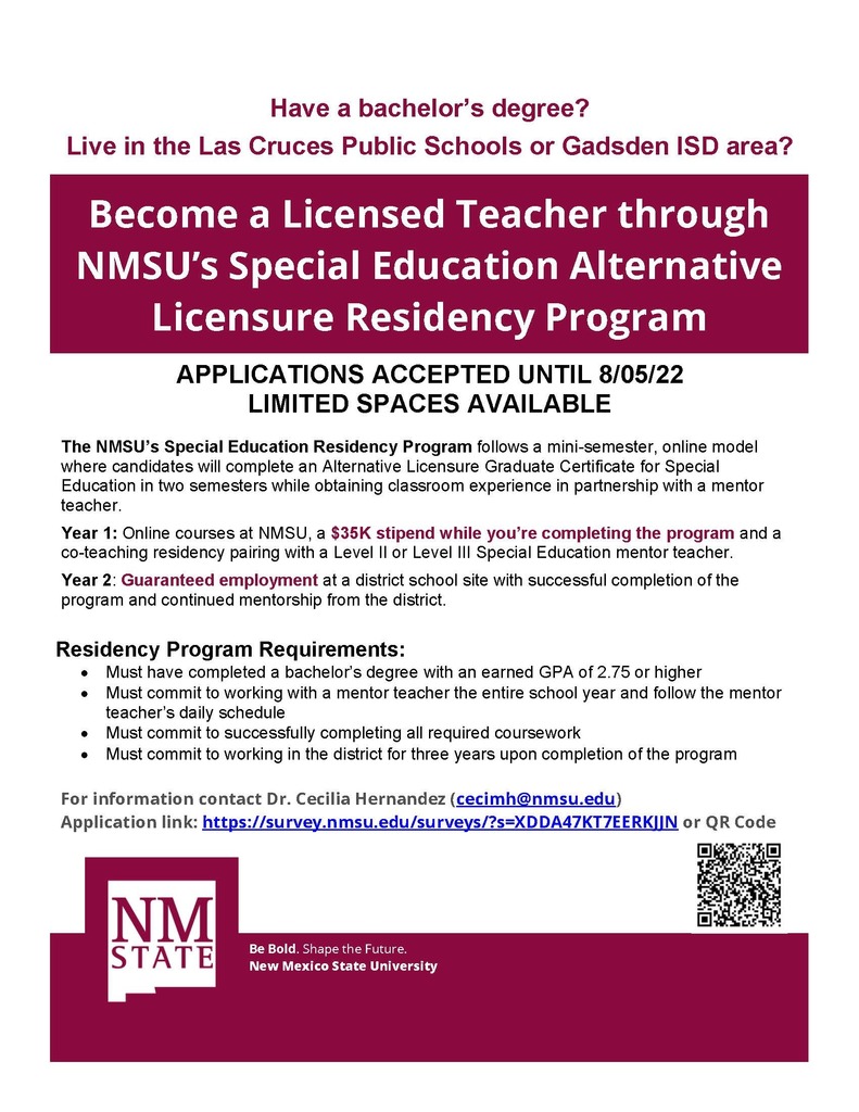 NMSU’s Special Education Alternative Licensure Residency Program