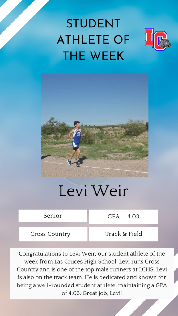 Student Athlete of the Week Levi Weir