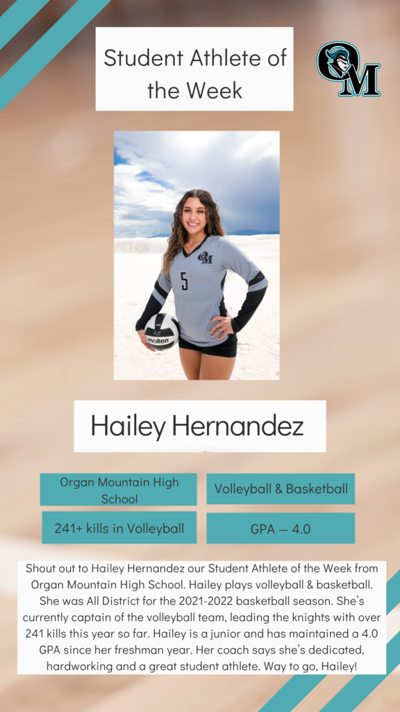 Hailey Hernandez our Student Athlete of the Week 