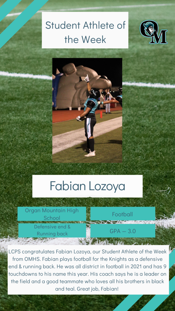 Fabian Lozoya, our Student Athlete of the Week 
