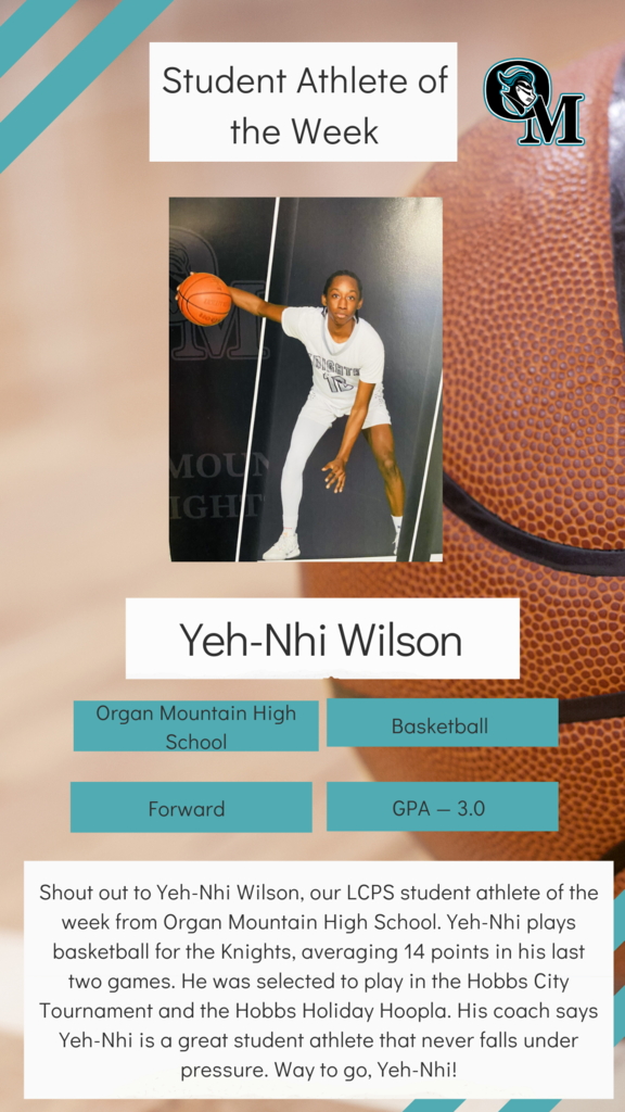Shout out to Yeh-Nhi Wilson, our LCPS student athlete of the week from Organ Mountain High School.
