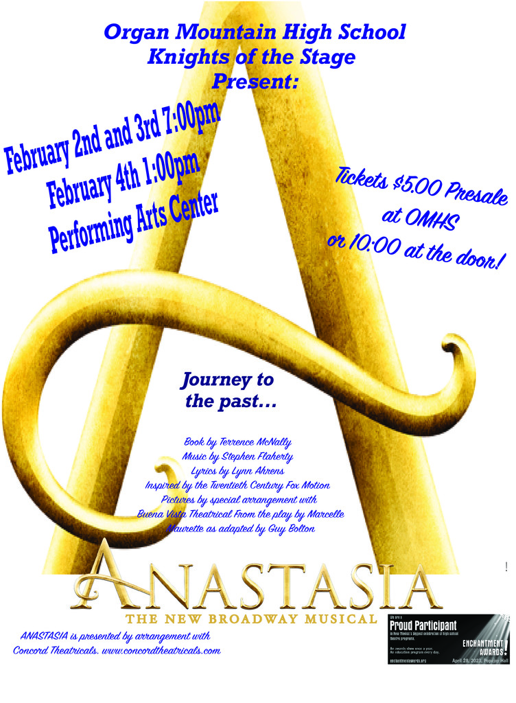 Take a look at the video clip of OM students preparing for the Broadway musical – Anastasia, premiering tonight! It can be seen here:  