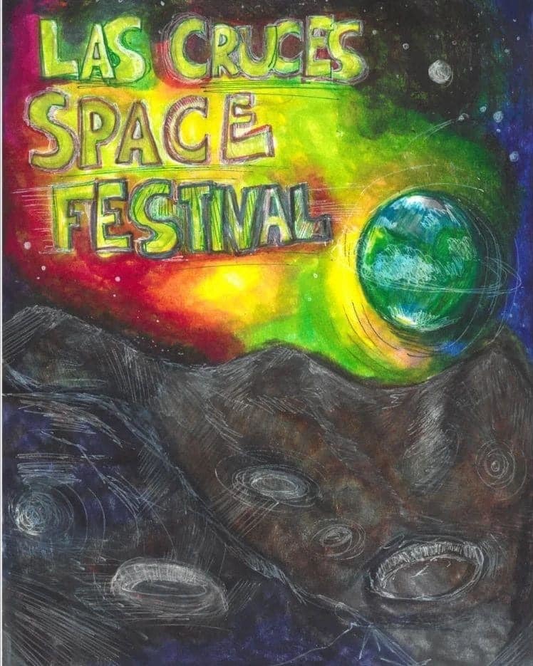 Congratulations to Leda S. from Camino Middle School for winning the 2023 Las Cruces Space Festival Poster Contest! Leda has won a goodie bag from the Space Festival sponsors. The final poster will be released later this week along with the fall schedule of the 2023 Las Cruces Space Festival set to return March 30- April 2! 