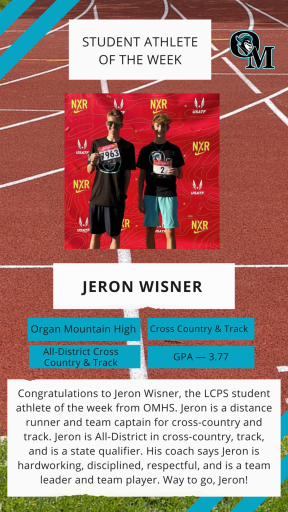 Jeron Wisner is the LCPS student athlete of the week from OMHS. 