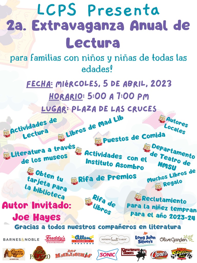 LCPS Presents the 2nd Annual Spring Literacy Extravaganza
