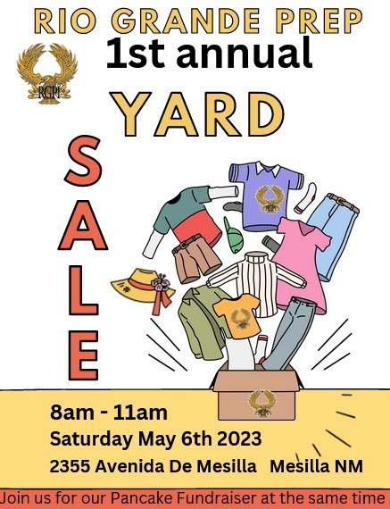Start your Saturday morning with a delicious pancake breakfast at RGPI from 8am-11am. While you're there, enjoy RGPI's 1st annual yard sale. RGPI is located at 2355 Avenida De Mesilla, Mesilla NM.  Bring your friends and family!  @LCPSnet  #NM #LasCruces #PancakeBreakfast #YardSale
