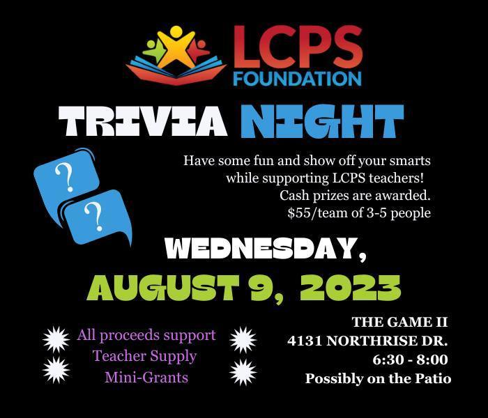 Join us tomorrow night for some Trivia Night Fun!