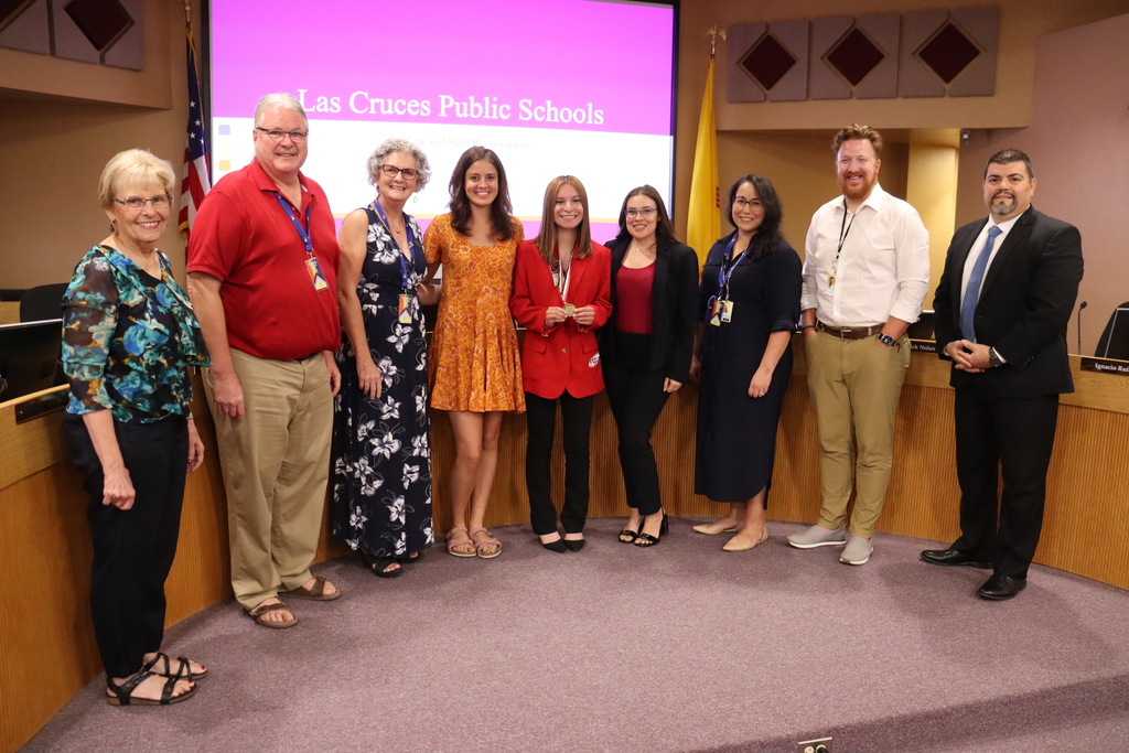 Izabelle Rauch being recognized by the LCPS Board of Education for receiving the 1st place at the FCCLA National Star Event Competition