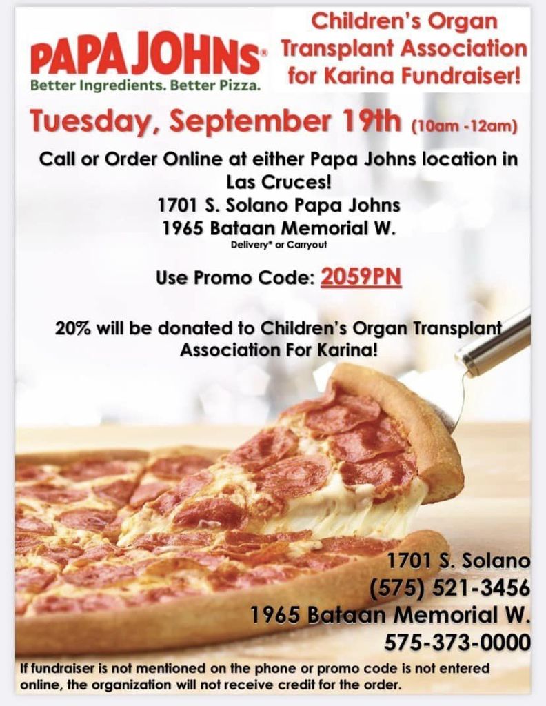 Children's Organ Transplant Association for Karina Fundraiser
