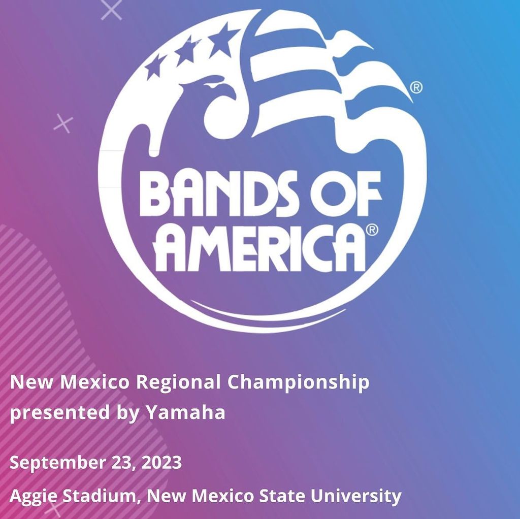 Come out and support our Las Cruces Public Schools marching bands as they compete in the Bands of America New Mexico Regional this Saturday, September 23rd, at NMSU Aggie Memorial Stadium.  10:21am Mayfield 11:33am Las Cruces High School Band 12:21pm Centennial High School Band 12:33pm Royal Knight Regiment - Organ Mountain High School  Full schedule, event, and ticket information can be found online at https://marching.musicforall.org/event/newmexico23/ — at NMSU Aggie Memorial Stadium.